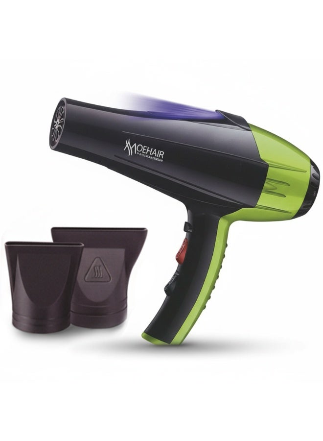 MoeHair MO-7160 Professional Hair Dryer for Women, 5000W High Power, Hot & Cold Air, 2 Heat Settings, Volume Diffuser & Concentrator Nozzles, Fast Drying for Home & Salon Use - Image 1